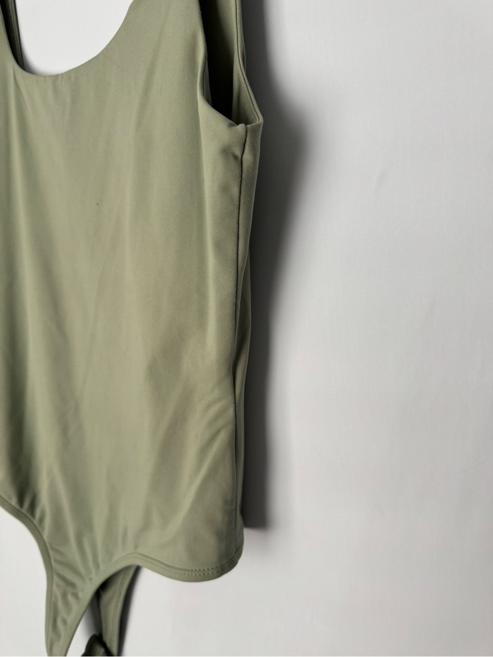 Francescas Blue Rain Large Sage Green Sleeveless Bodysuit Soft Smoothing Sculpt - Picture 4 of 7